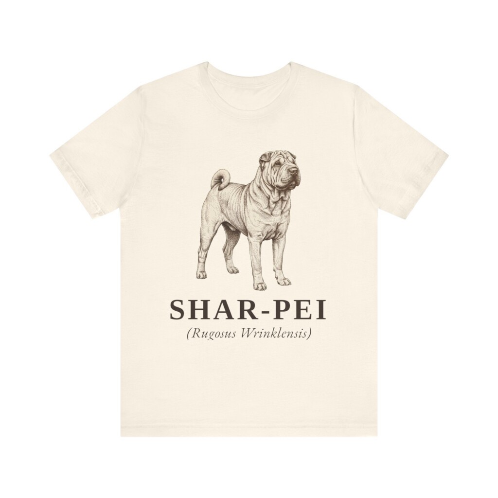 Shar-Pei Latin Shirt, Vintage Dog Sketch Tee, Dog Latin Gift