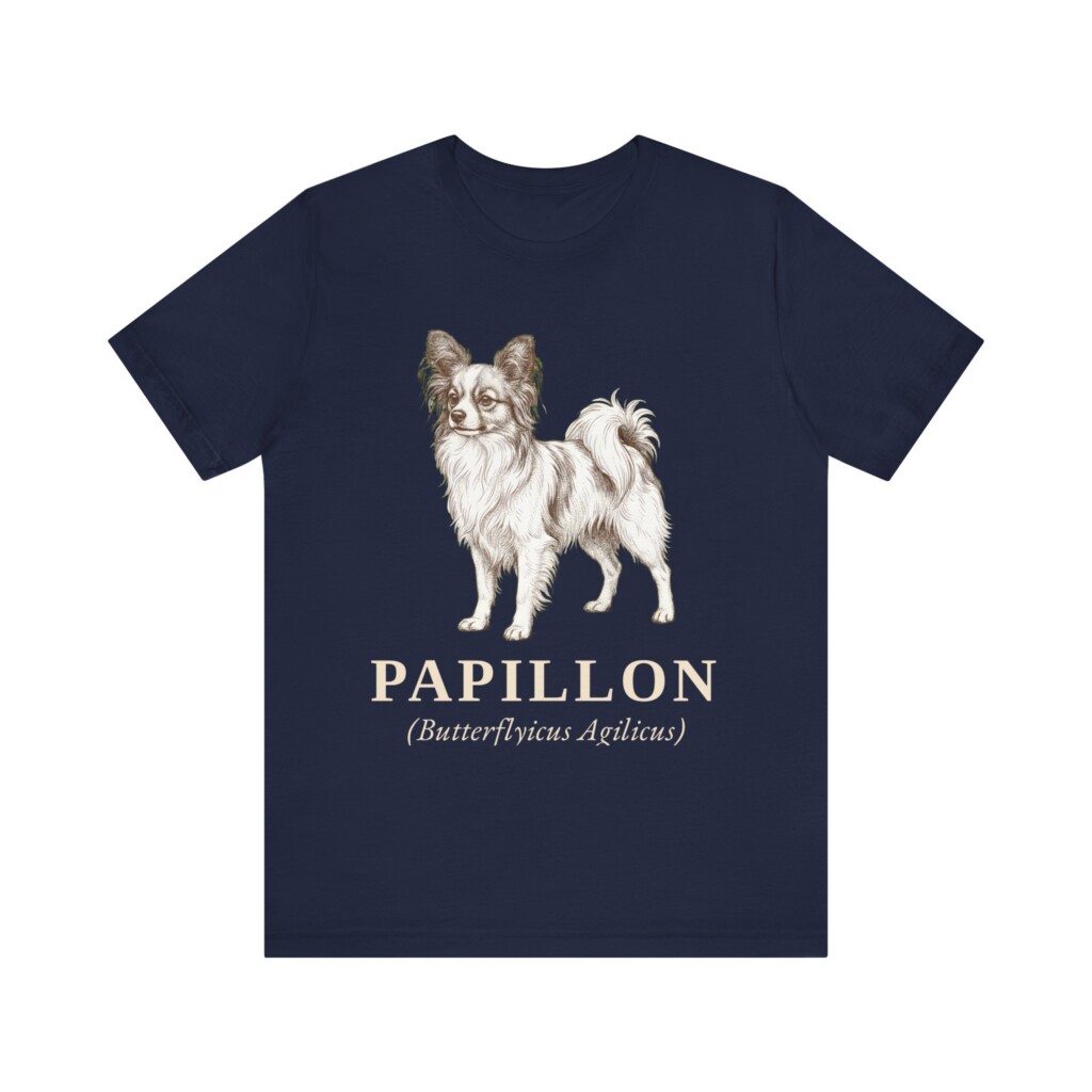 Papillon Latin Shirt, Vintage Dog Sketch Tee, Dog Latin Gift
