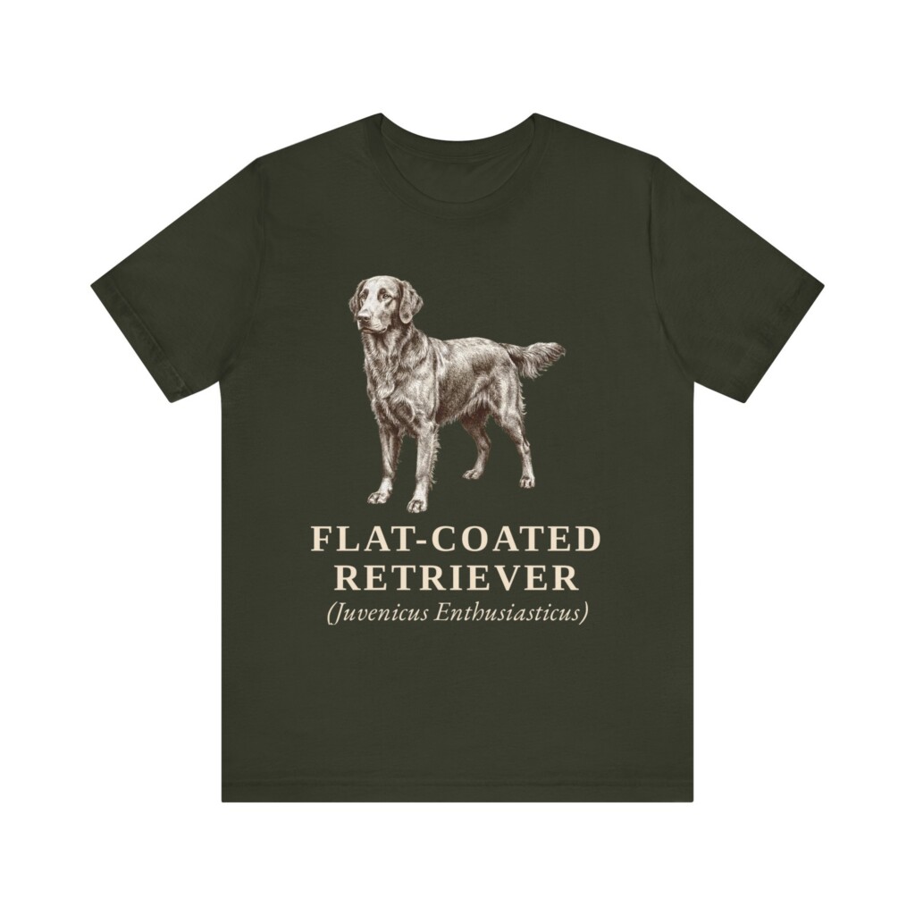 Flat-Coated Retriever Latin Shirt, Vintage Dog Sketch Tee, Dog Latin Gift