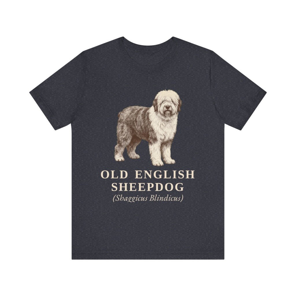Old English Sheepdog Latin Shirt, Vintage Dog Sketch Tee, Dog Latin Gift