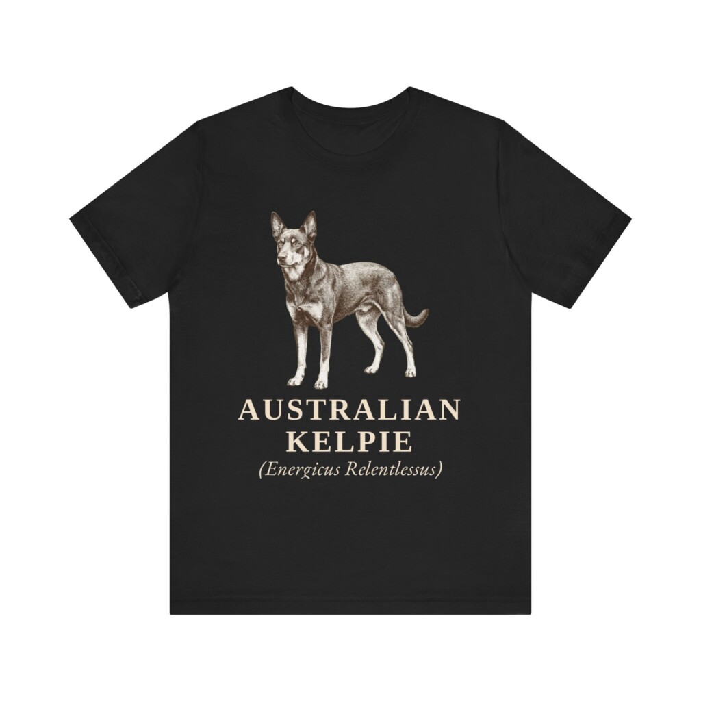 Australian Kelpie Latin Shirt, Vintage Dog Sketch Tee, Dog Latin Gift