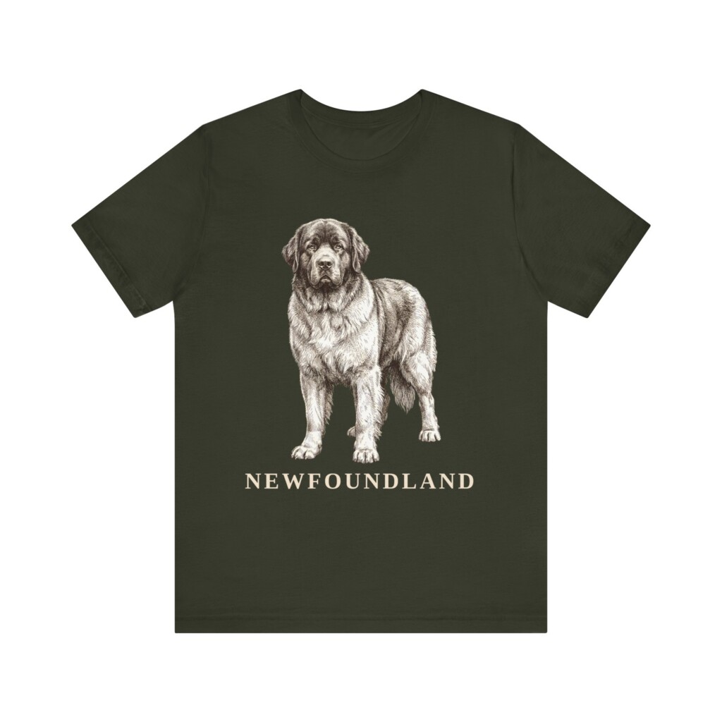 Newfoundland Dog Lover Shirt, Vintage Dog Sketch Tee, Dog Lover Gift Newfoundland Dog Lover Shirt, Vintage Dog Sketch Tee, Dog Lover Gift