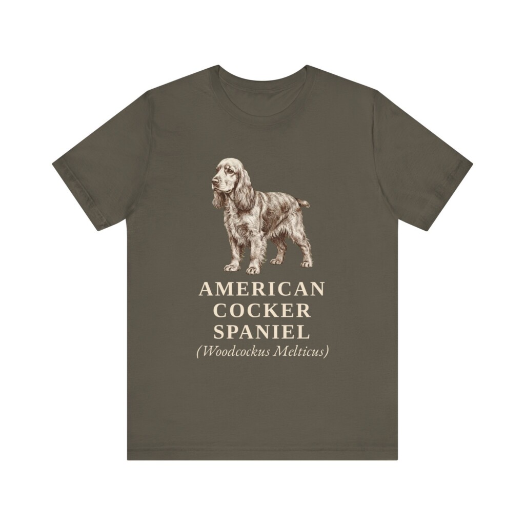American Cocker Spaniel Latin Shirt, Vintage Dog Sketch Tee, Dog Latin Gift