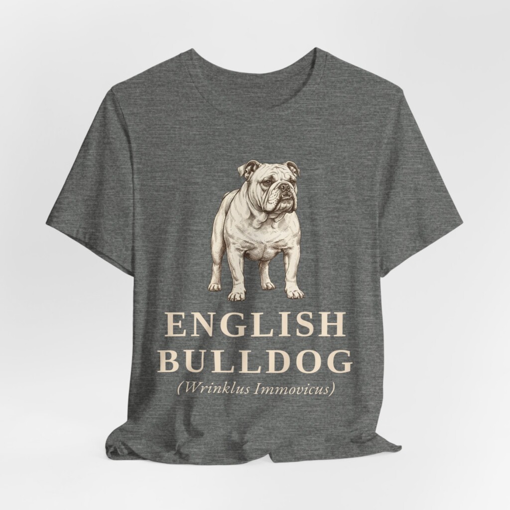 English Bulldog Latin Shirt, Vintage Dog Sketch Tee, Dog Latin Gift