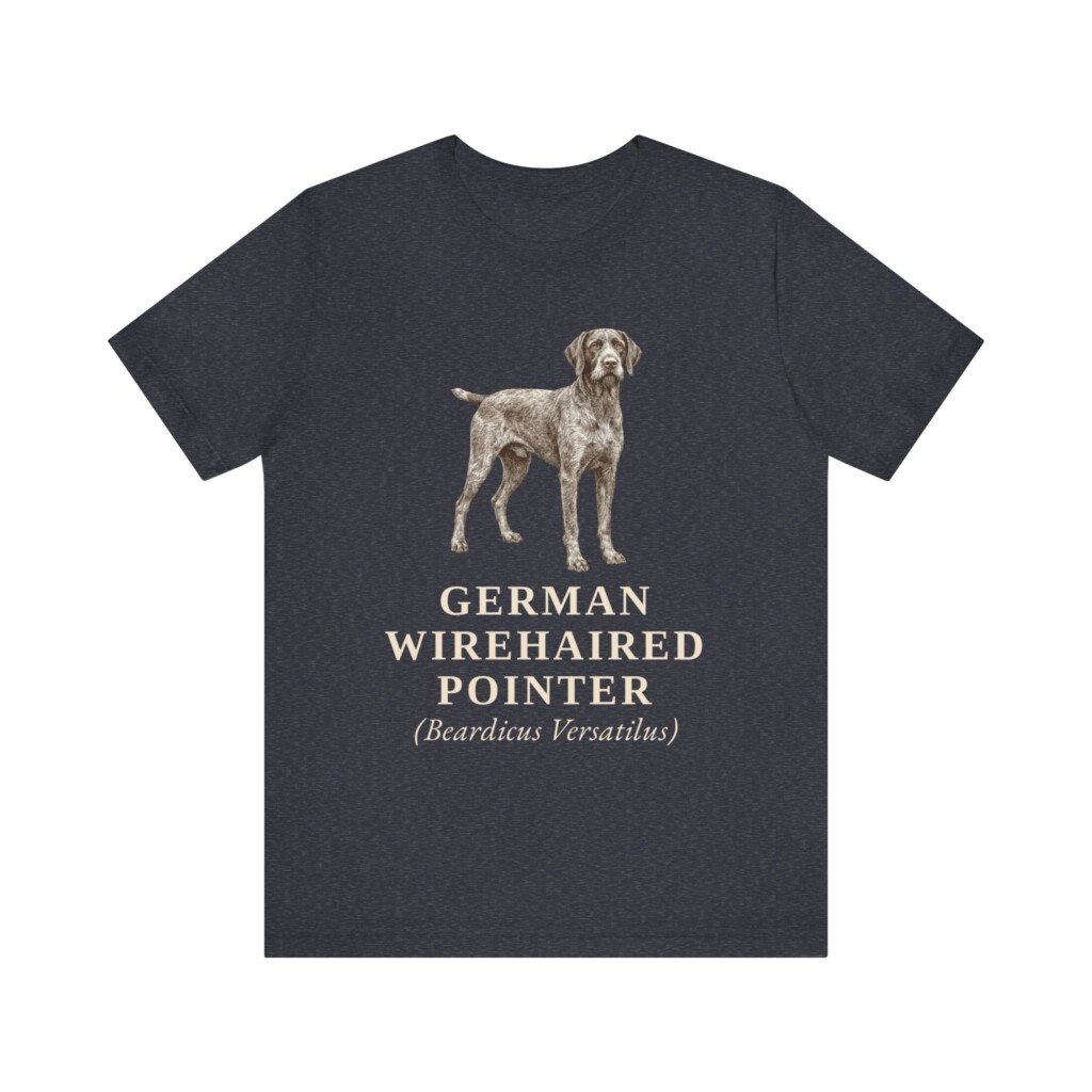 German Wirehaired Pointer Latin Shirt, Vintage Dog Sketch Tee, Dog Latin Gift