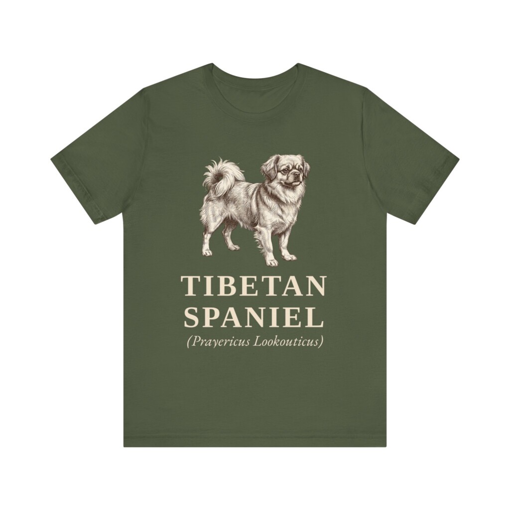 Tibetan Spaniel Latin Shirt, Vintage Dog Sketch Tee, Dog Latin Gift