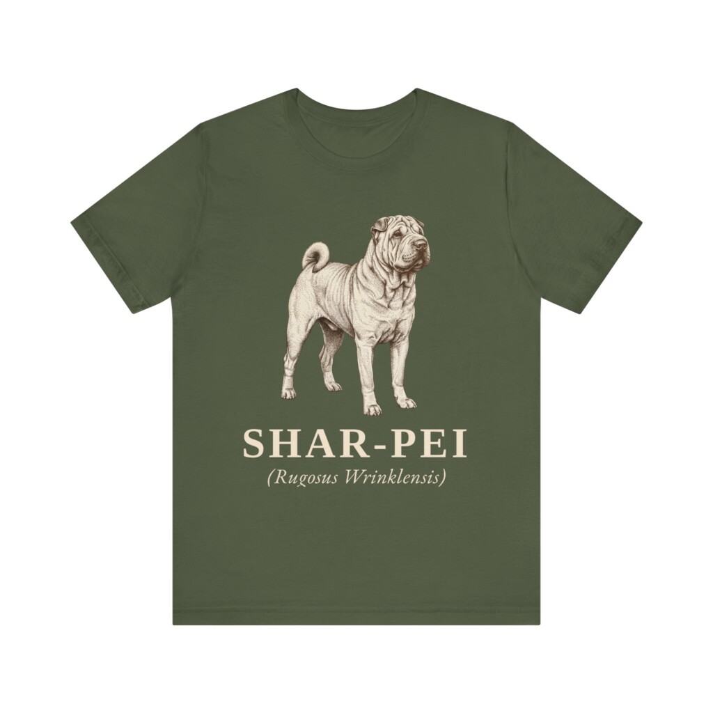 Shar-Pei Latin Shirt, Vintage Dog Sketch Tee, Dog Latin Gift