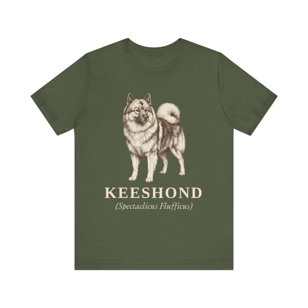 Keeshond Latin Shirt, Vintage Dog Sketch Tee, Dog Latin Gift