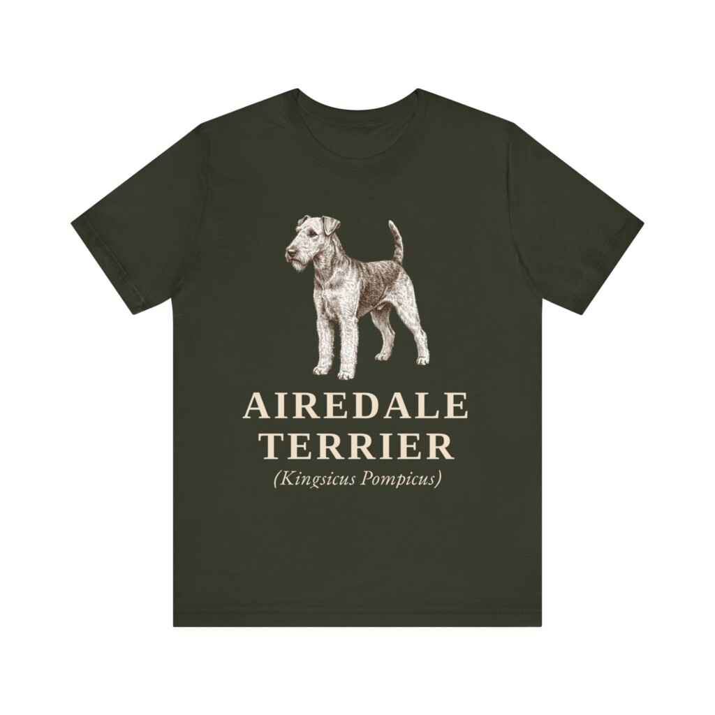 Airedale Terrier Latin Shirt, Vintage Dog Sketch Tee, Dog Latin Gift