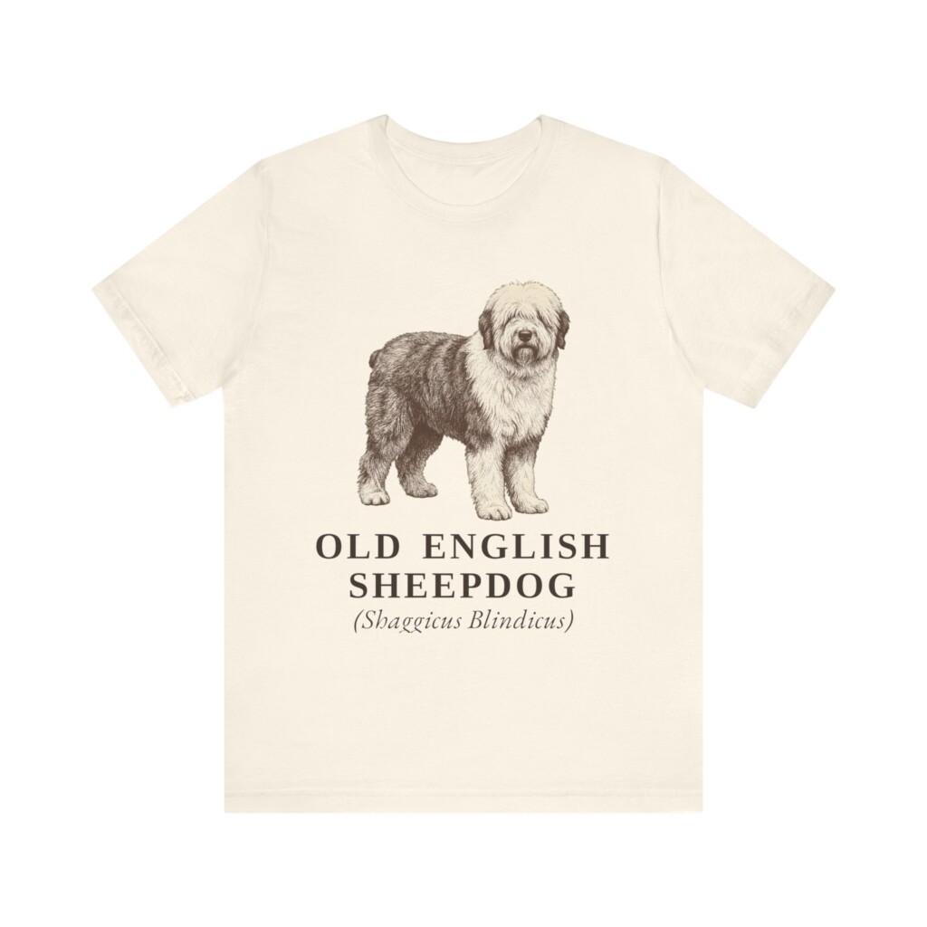 Old English Sheepdog Latin Shirt, Vintage Dog Sketch Tee, Dog Latin Gift
