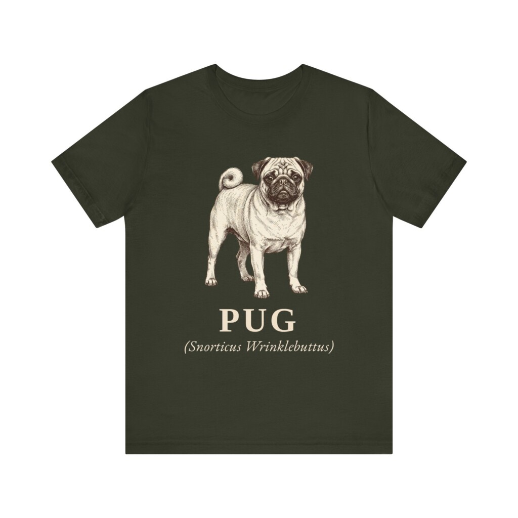 Pug Latin Shirt, Vintage Dog Sketch Tee, Dog Latin Gift