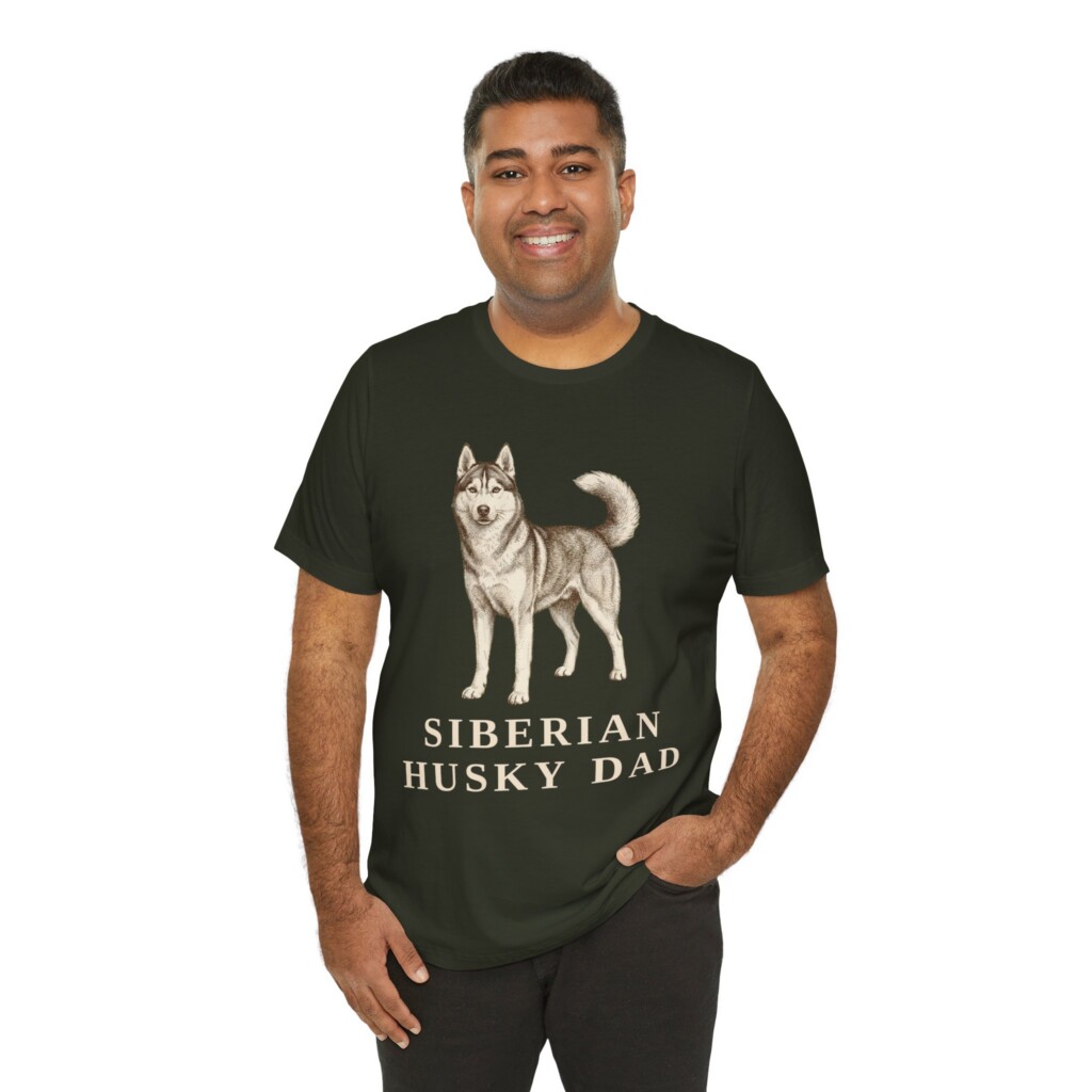 Husky Dad Shirt, Vintage Dog Sketch Tee, Dog Dad Gift