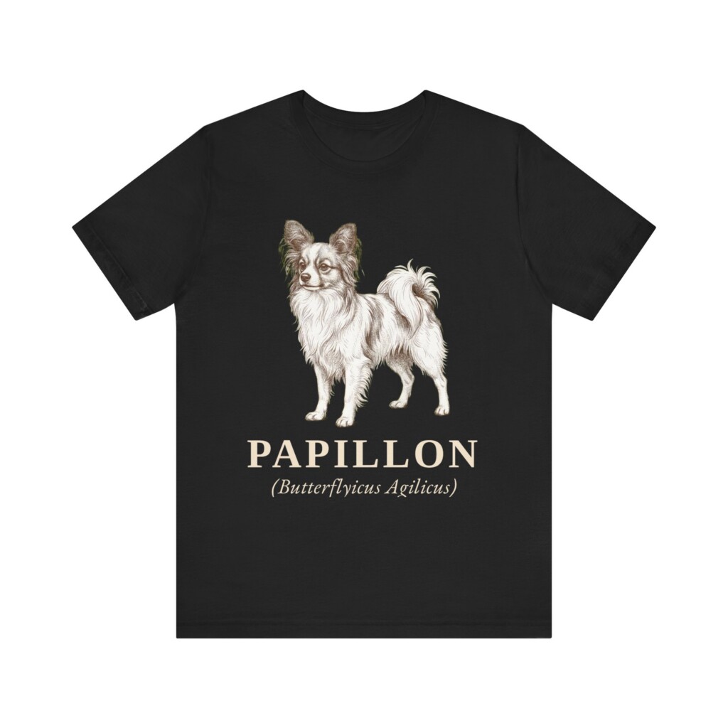 Papillon Latin Shirt, Vintage Dog Sketch Tee, Dog Latin Gift