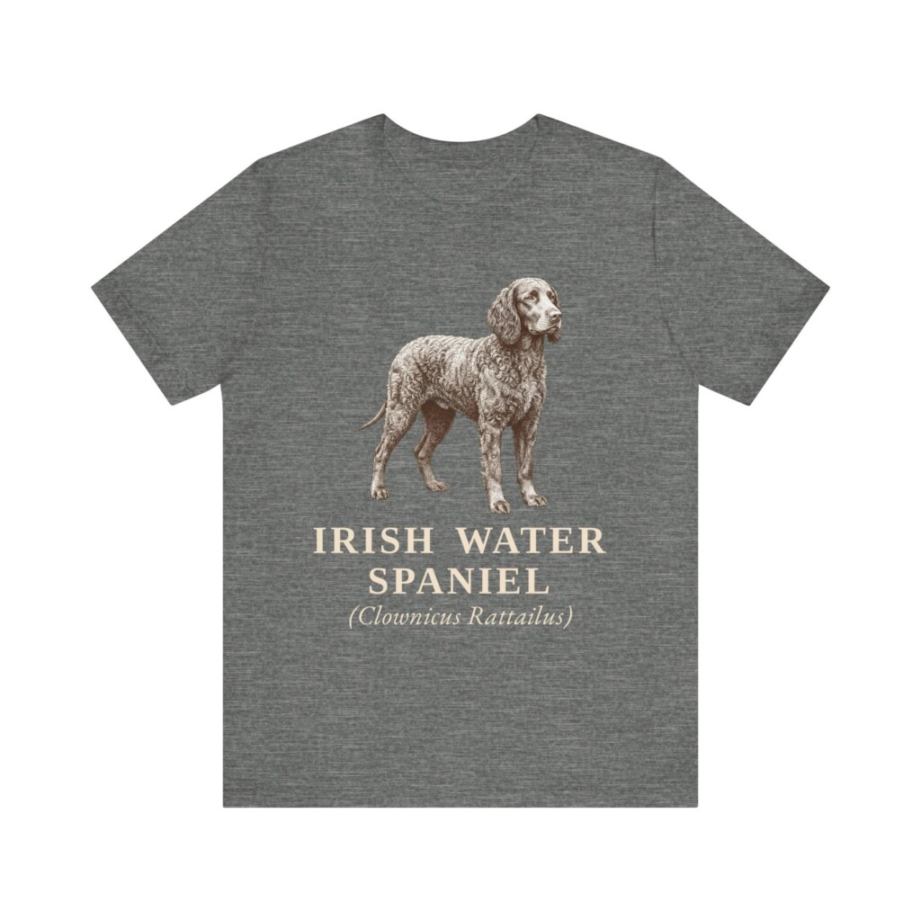 Irish Water Spaniel Latin Shirt, Vintage Dog Sketch Tee, Dog Latin Gift