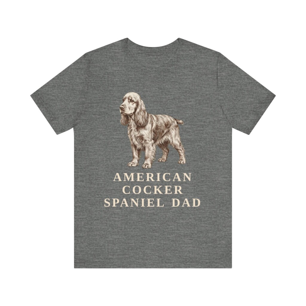 Cocker Spaniel Dad Shirt, Vintage Dog Sketch Tee, Dog Dad Gift