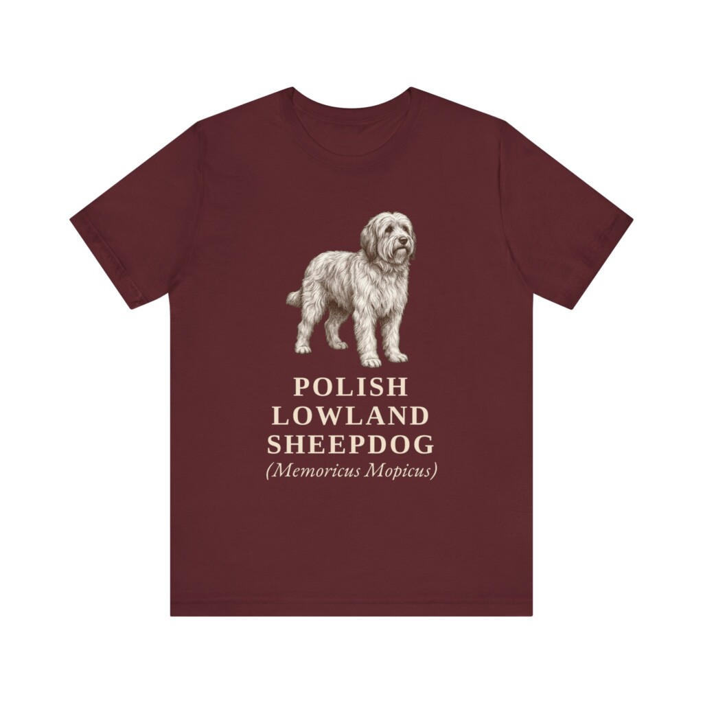 Polish Lowland Sheepdog Latin Shirt, Vintage Dog Sketch Tee, Dog Latin Gift