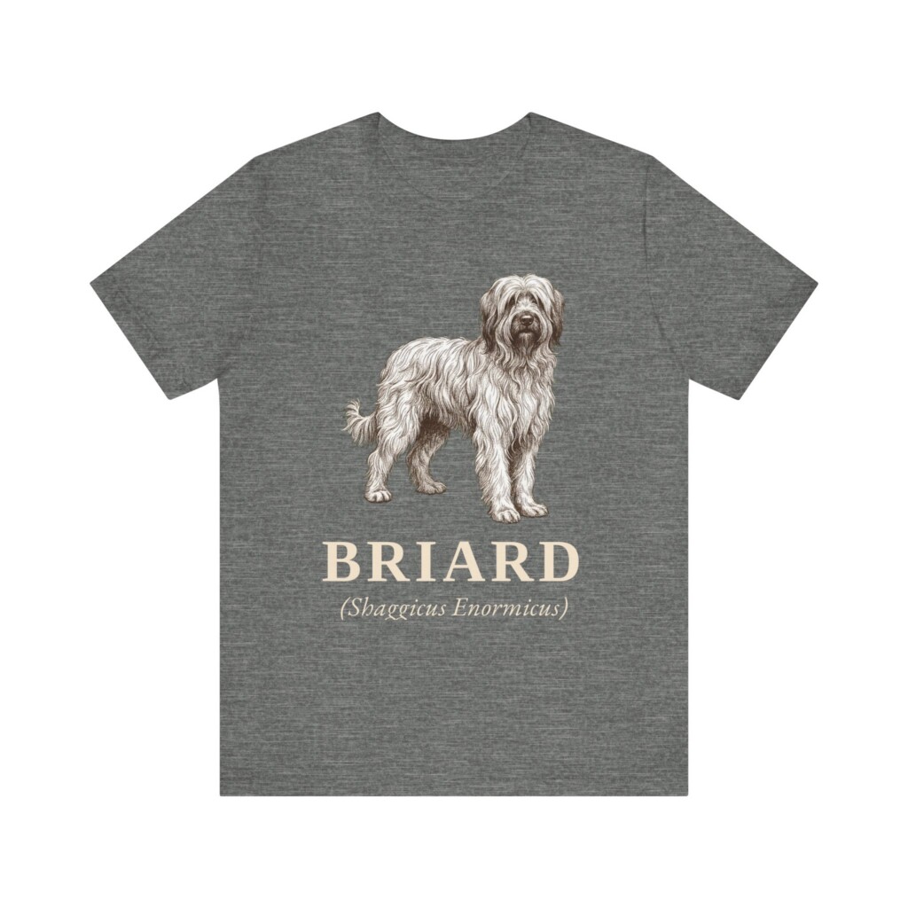 Briard Latin Shirt, Vintage Dog Sketch Tee, Dog Latin Gift