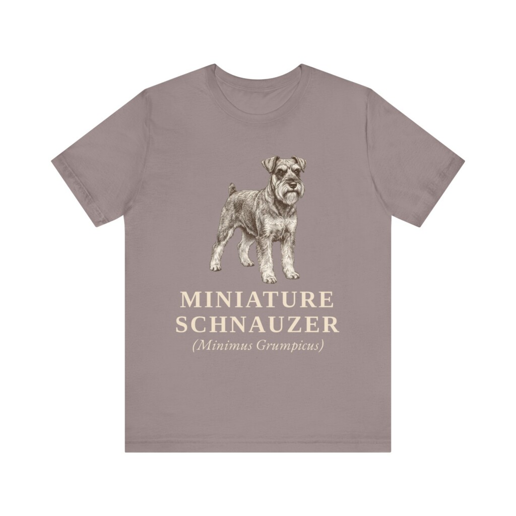 Miniature Schnauzer Latin Shirt, Vintage Dog Sketch Tee, Dog Latin Gift