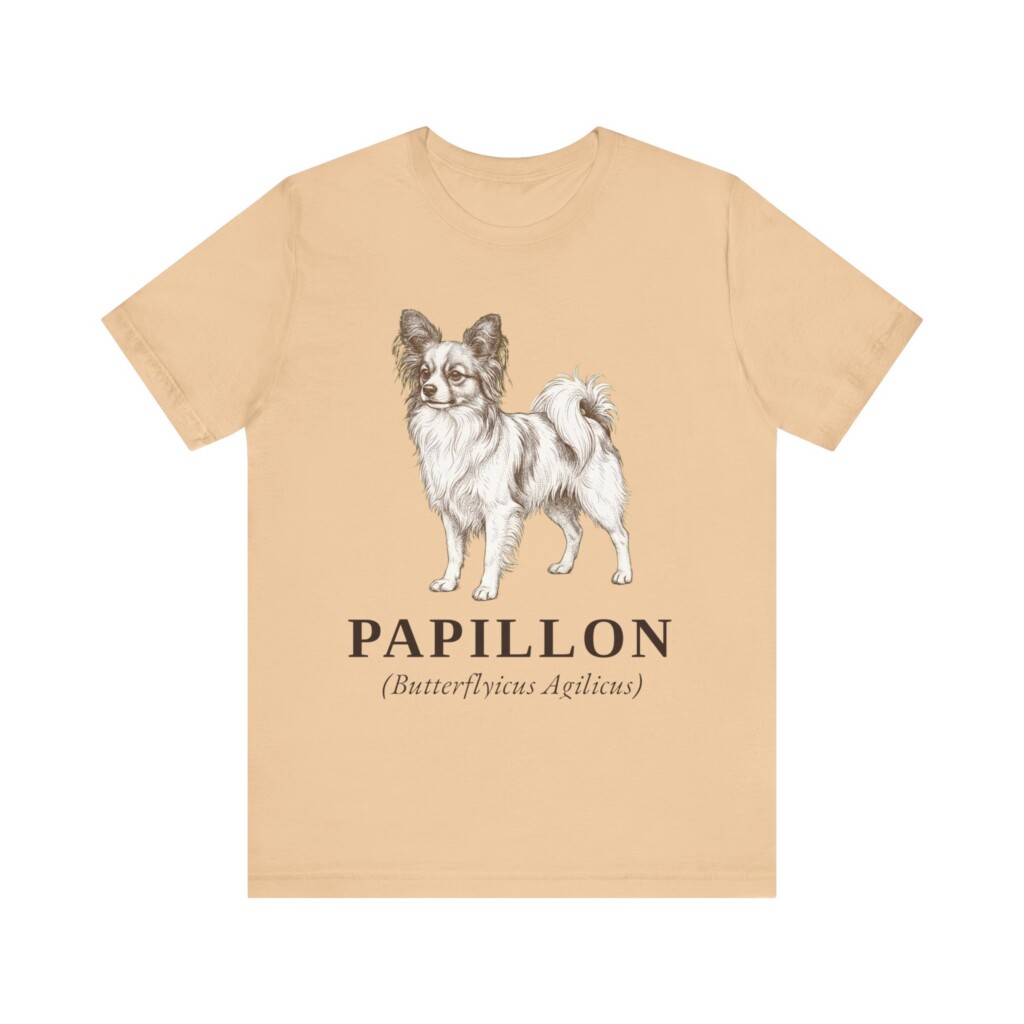 Papillon Latin Shirt, Vintage Dog Sketch Tee, Dog Latin Gift