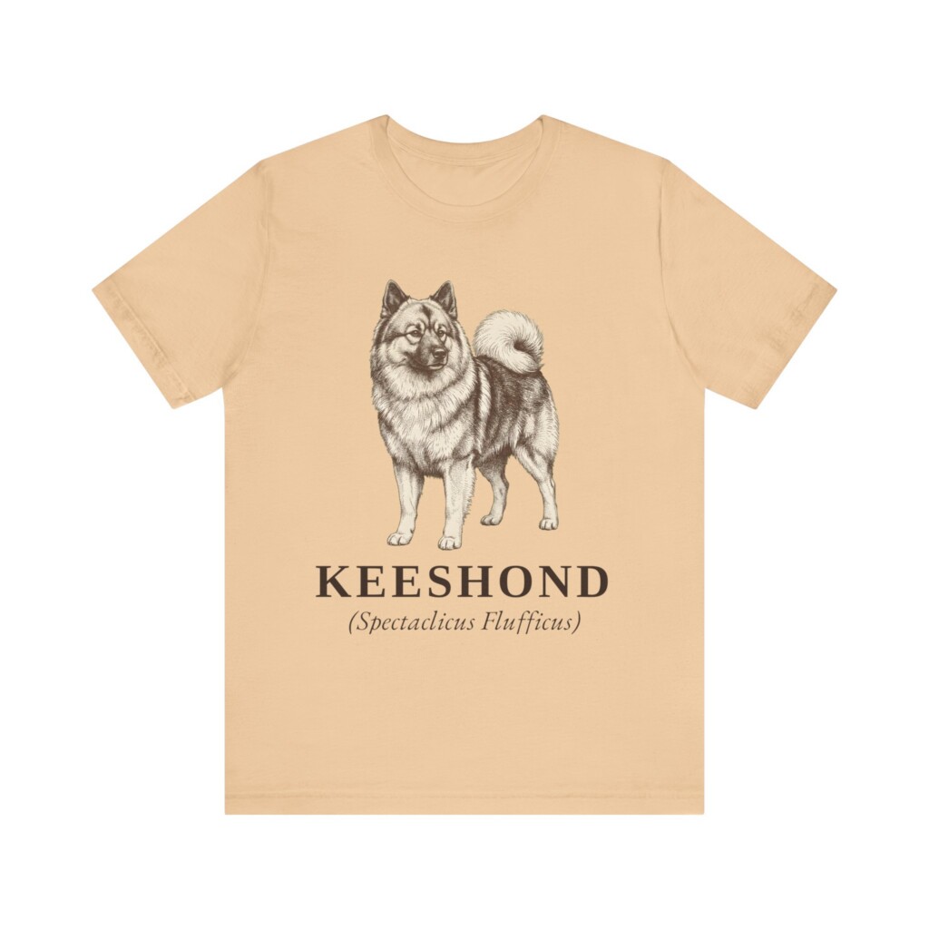 Keeshond Latin Shirt, Vintage Dog Sketch Tee, Dog Latin Gift