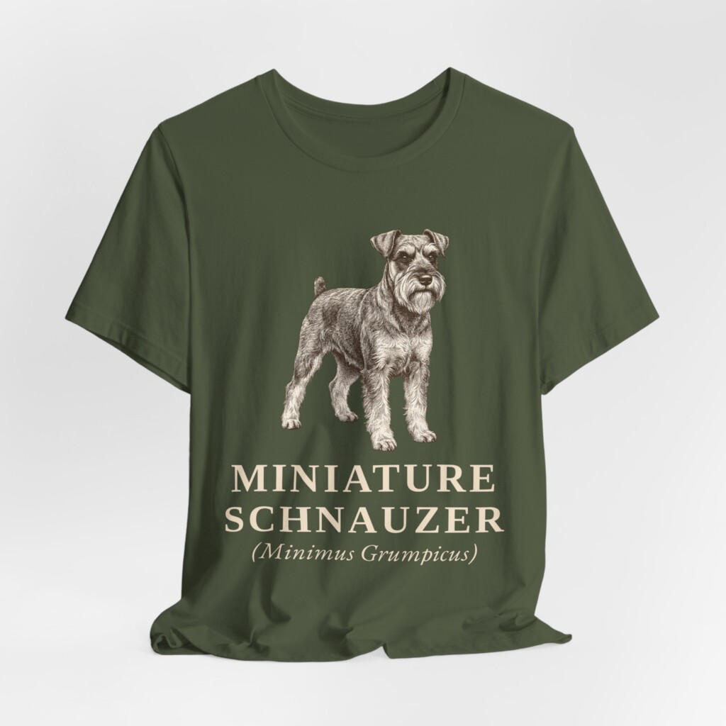Miniature Schnauzer Latin Shirt, Vintage Dog Sketch Tee, Dog Latin Gift