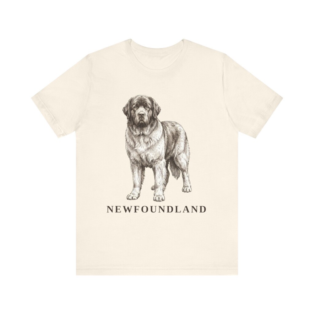 Newfoundland Dog Lover Shirt, Vintage Dog Sketch Tee, Dog Lover Gift Newfoundland Dog Lover Shirt, Vintage Dog Sketch Tee, Dog Lover Gift