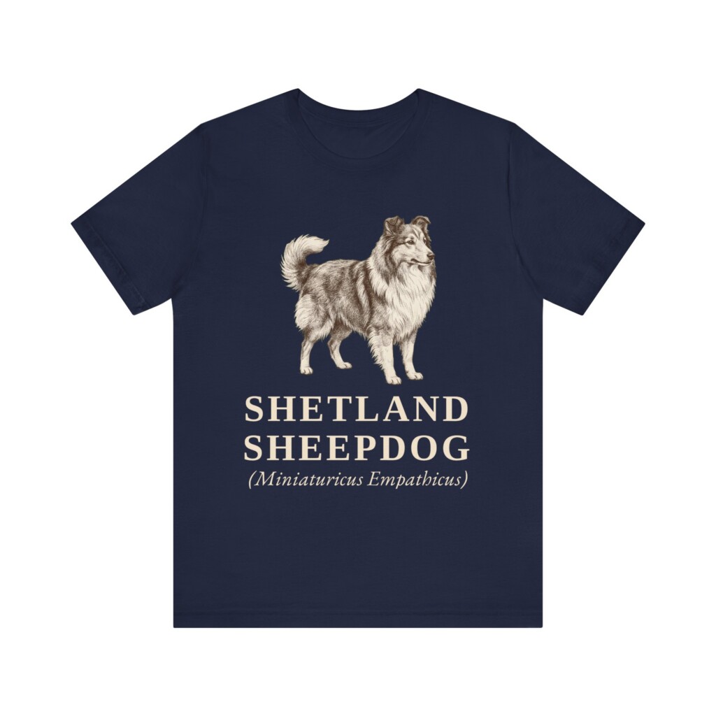 Shetland Sheepdog Latin Shirt, Vintage Dog Sketch Tee, Dog Latin Gift