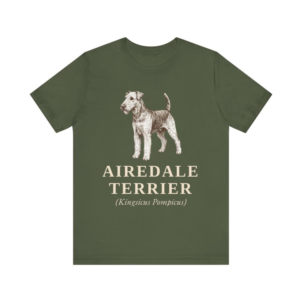 Airedale Terrier Latin Shirt, Vintage Dog Sketch Tee, Dog Latin Gift