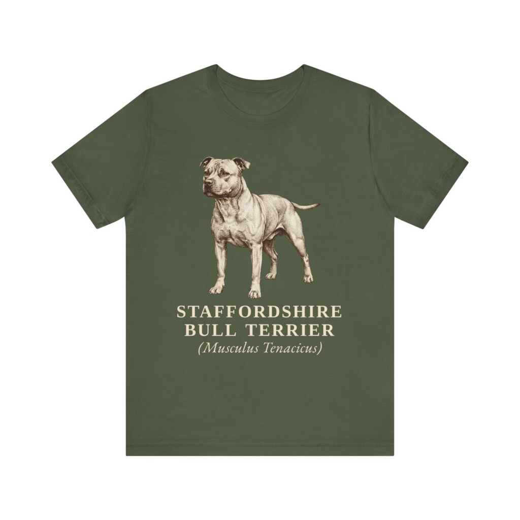 Staffordshire Bull Terrier Latin Shirt, Vintage Dog Sketch Tee, Dog Latin Gift