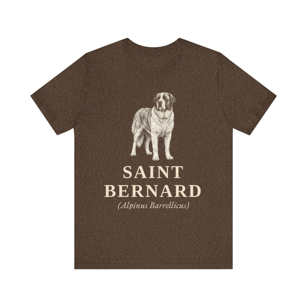 Saint Bernard Latin Shirt, Vintage Dog Sketch Tee, Dog Latin Gift