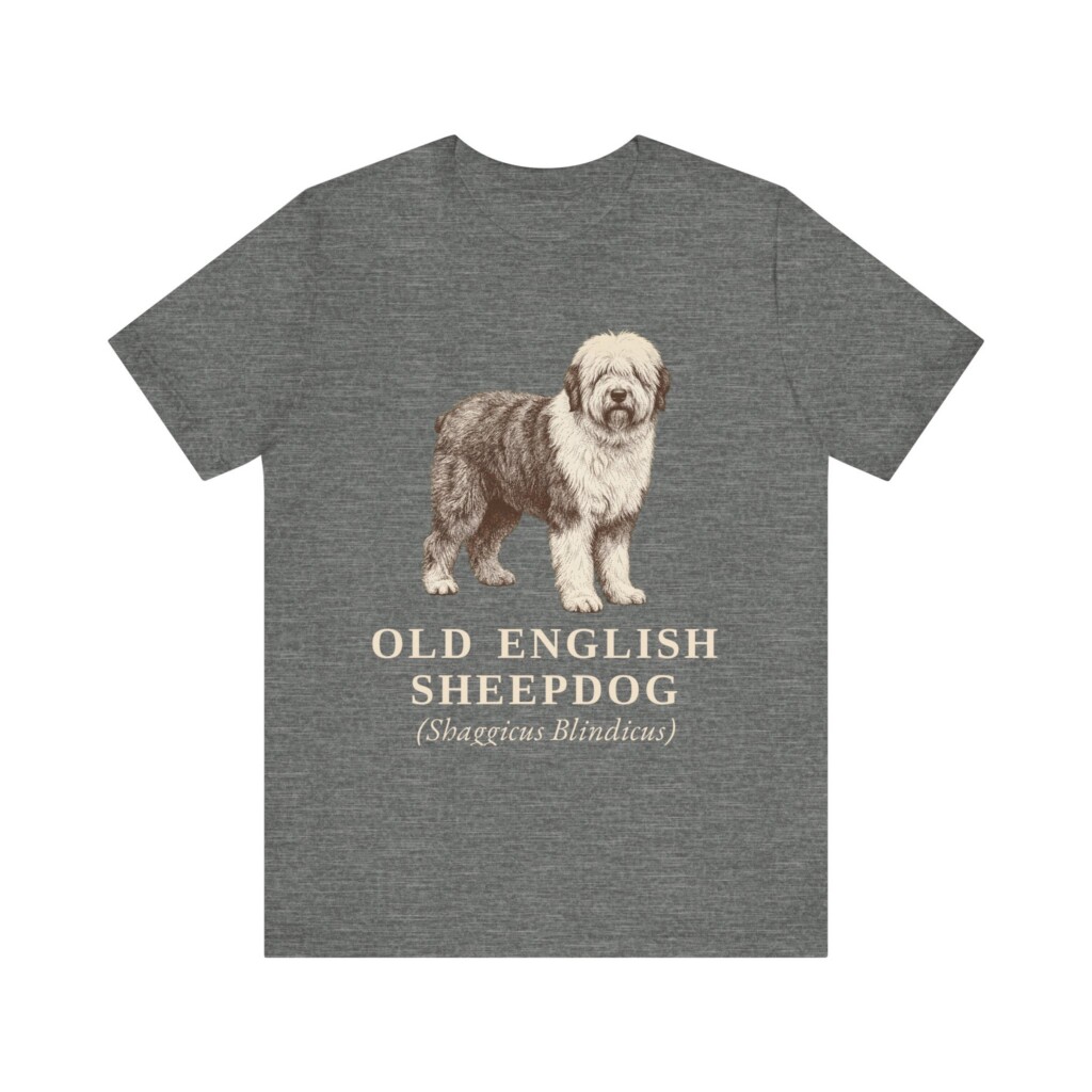 Old English Sheepdog Latin Shirt, Vintage Dog Sketch Tee, Dog Latin Gift