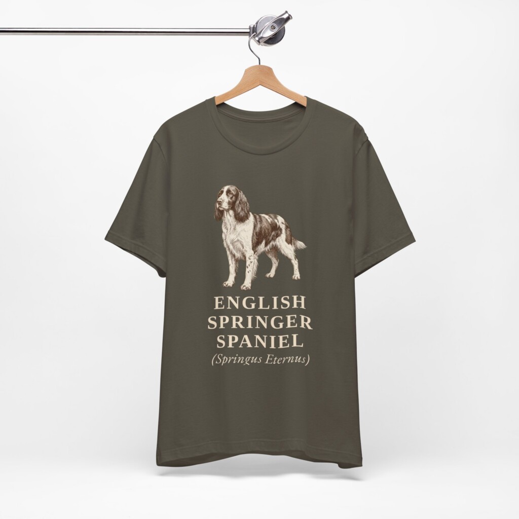 English Springer Spaniel Latin Shirt, Vintage Dog Sketch Tee, Dog Latin Gift