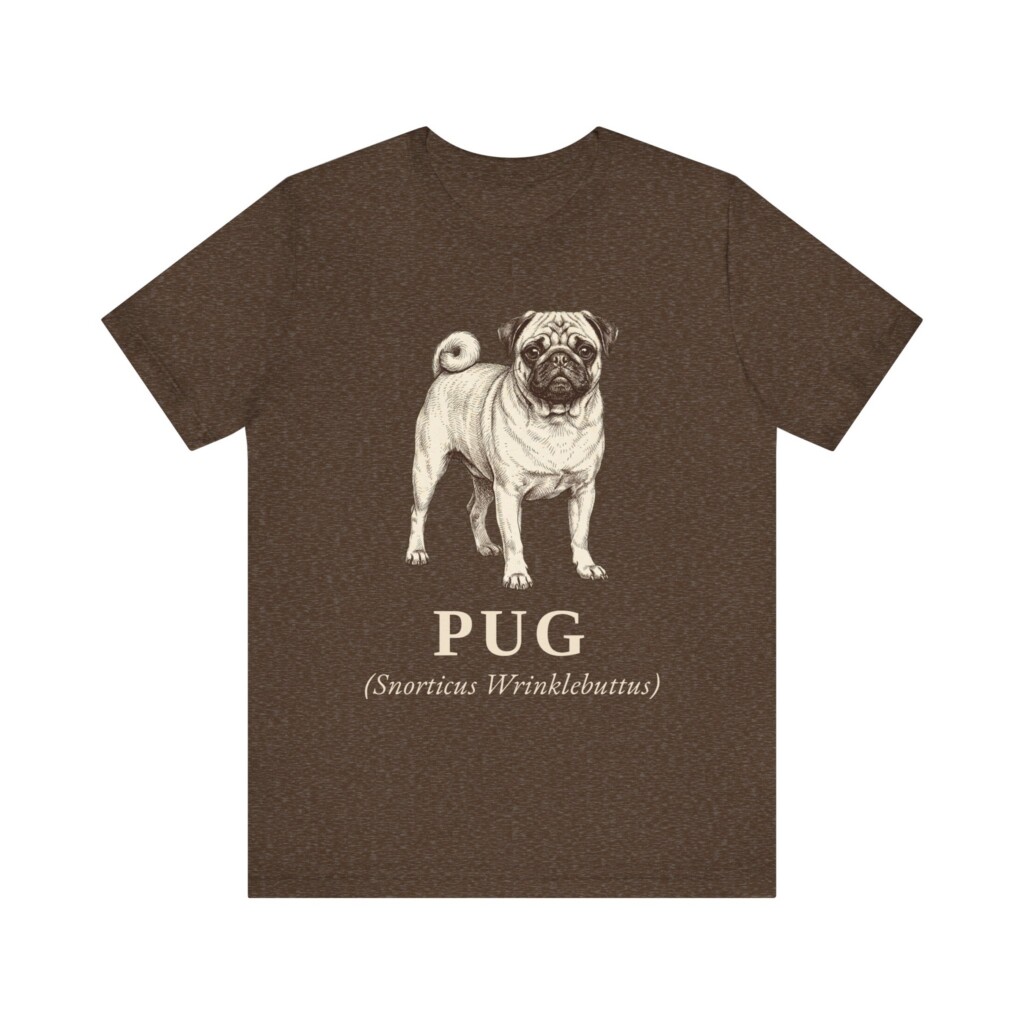 Pug Latin Shirt, Vintage Dog Sketch Tee, Dog Latin Gift