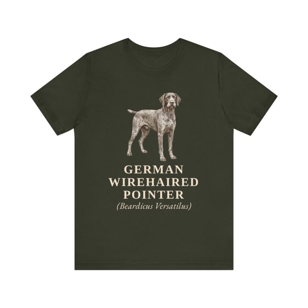 German Wirehaired Pointer Latin Shirt, Vintage Dog Sketch Tee, Dog Latin Gift
