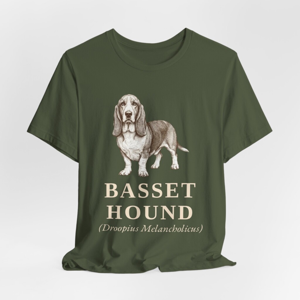Basset Hound Latin Shirt, Vintage Dog Sketch Tee, Dog Latin Gift