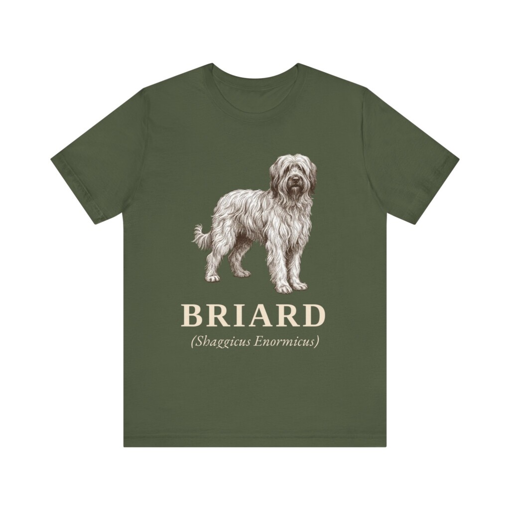 Briard Latin Shirt, Vintage Dog Sketch Tee, Dog Latin Gift