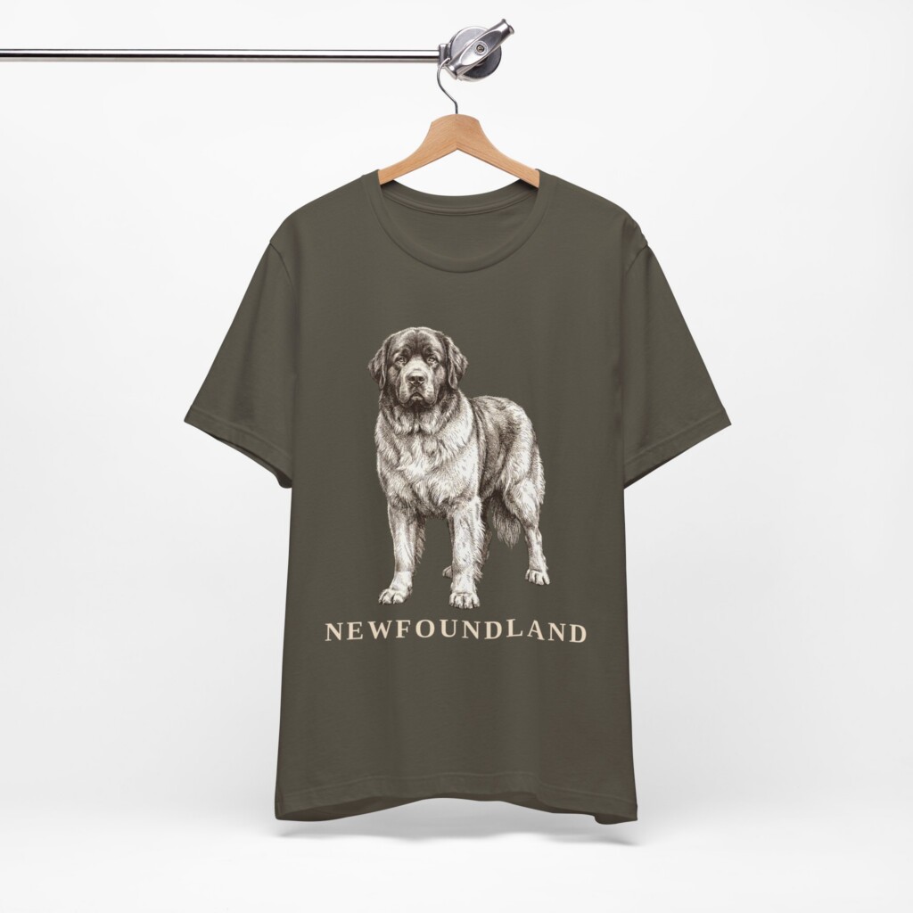 Newfoundland Dog Lover Shirt, Vintage Dog Sketch Tee, Dog Lover Gift Newfoundland Dog Lover Shirt, Vintage Dog Sketch Tee, Dog Lover Gift