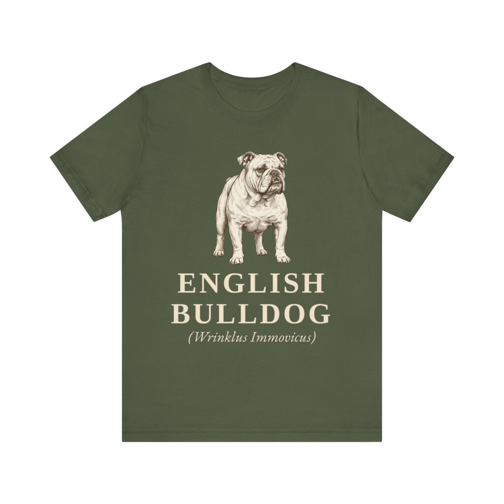English Bulldog Latin Shirt, Vintage Dog Sketch Tee, Dog Latin Gift