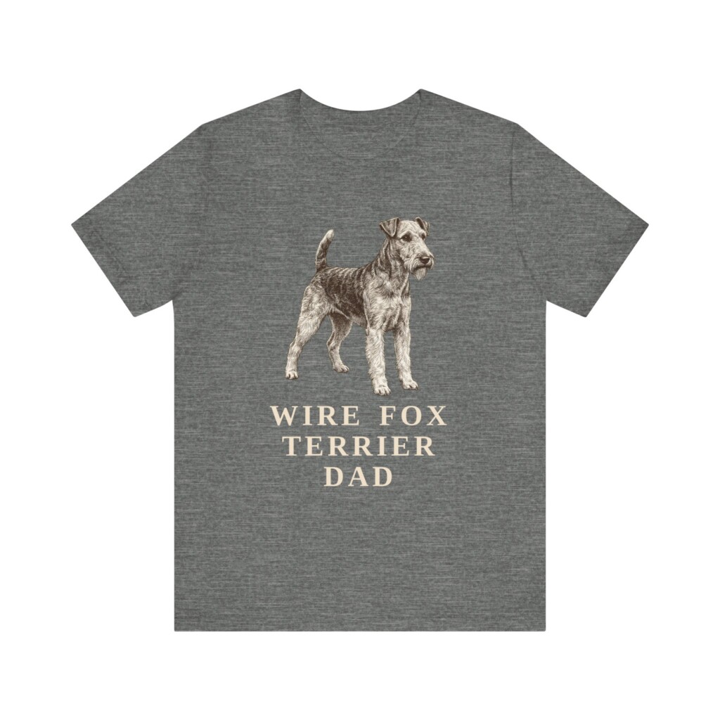 Fox Terrier (Wire) Dad Shirt, Vintage Dog Sketch Tee, Dog Dad Gift