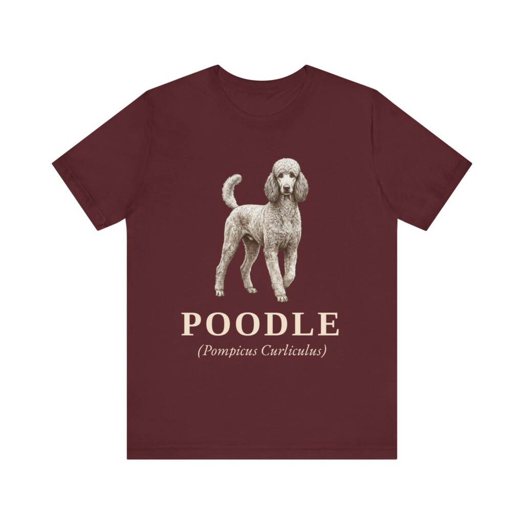 Poodle Latin Shirt, Vintage Dog Sketch Tee, Dog Latin Gift