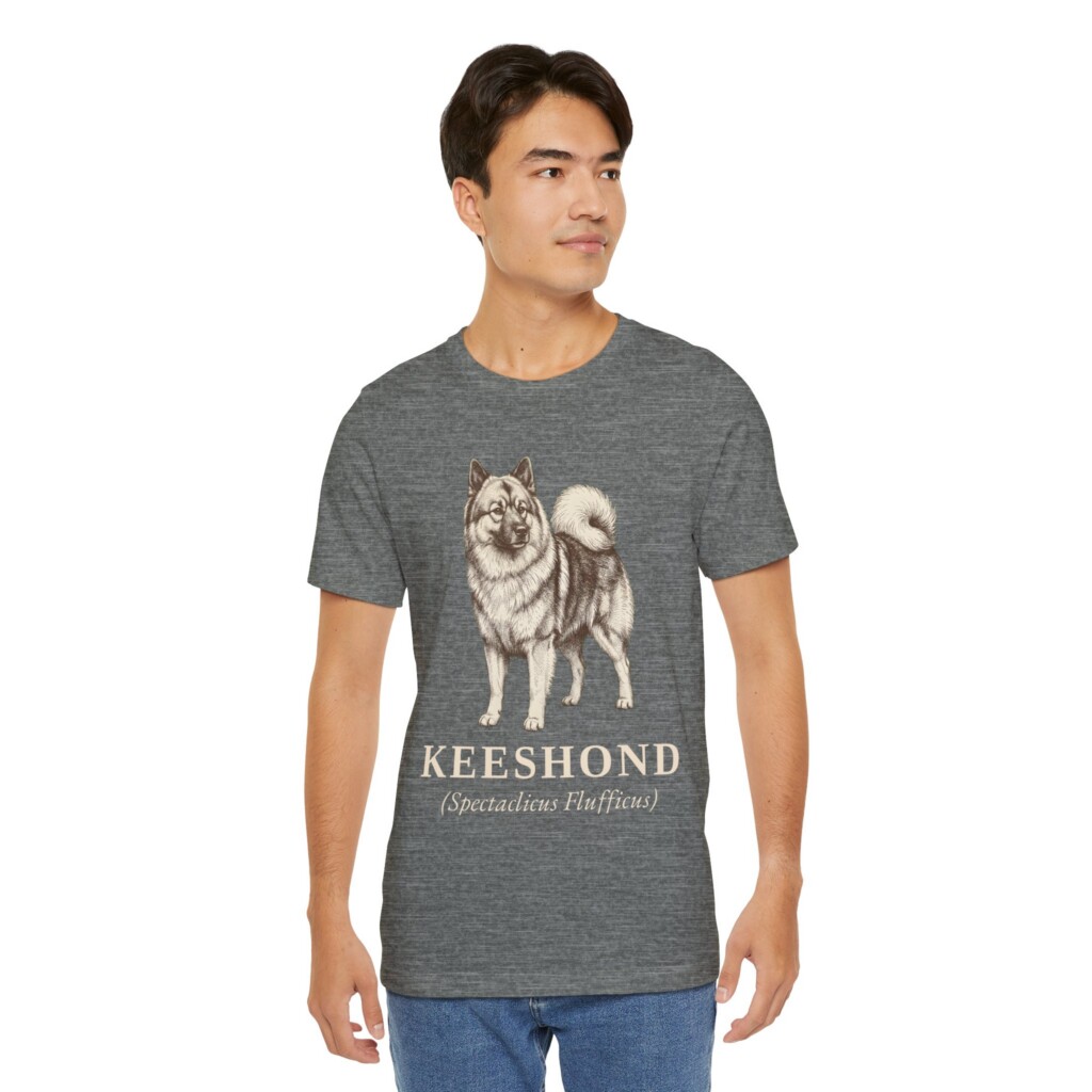 Keeshond Latin Shirt, Vintage Dog Sketch Tee, Dog Latin Gift