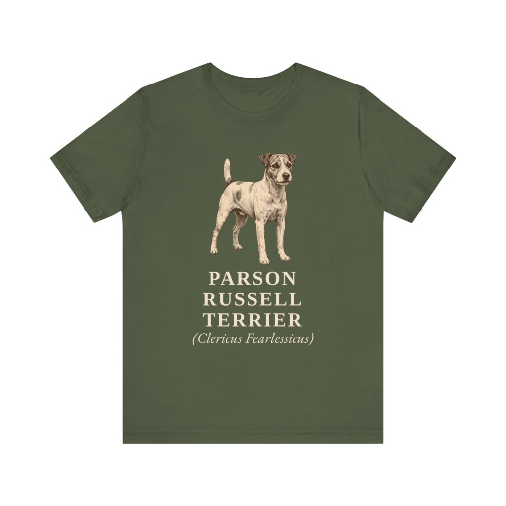 Parson Russell Terrier Latin Shirt, Vintage Dog Sketch Tee, Dog Latin Gift