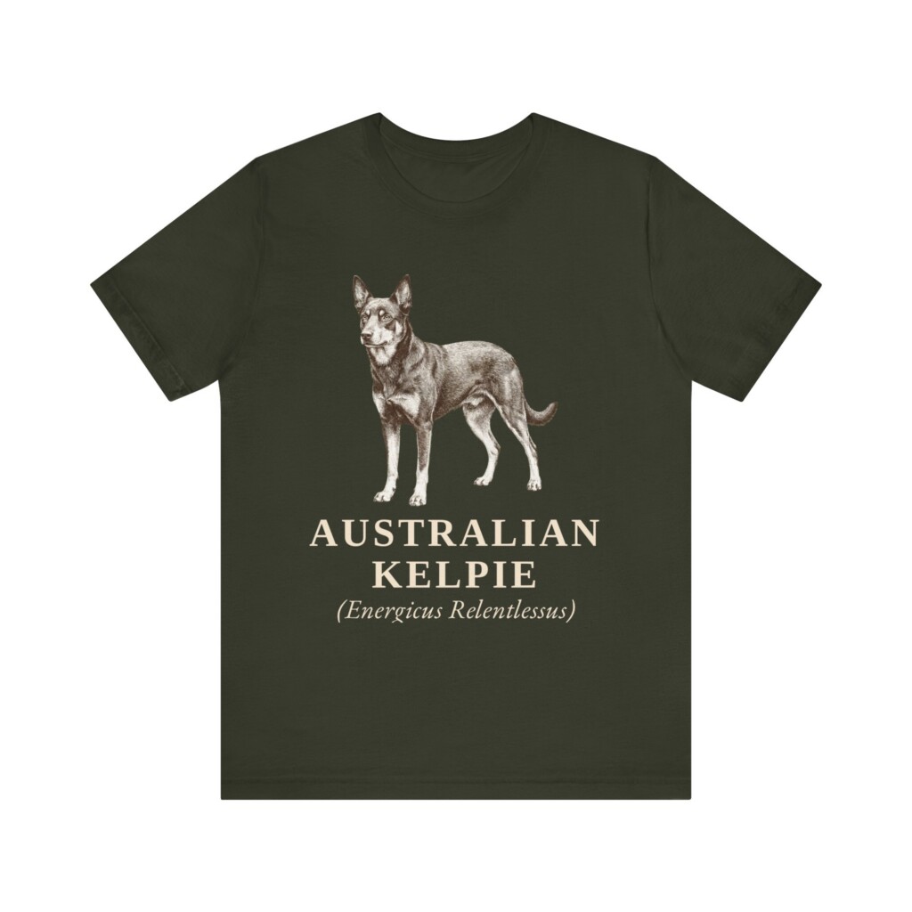 Australian Kelpie Latin Shirt, Vintage Dog Sketch Tee, Dog Latin Gift