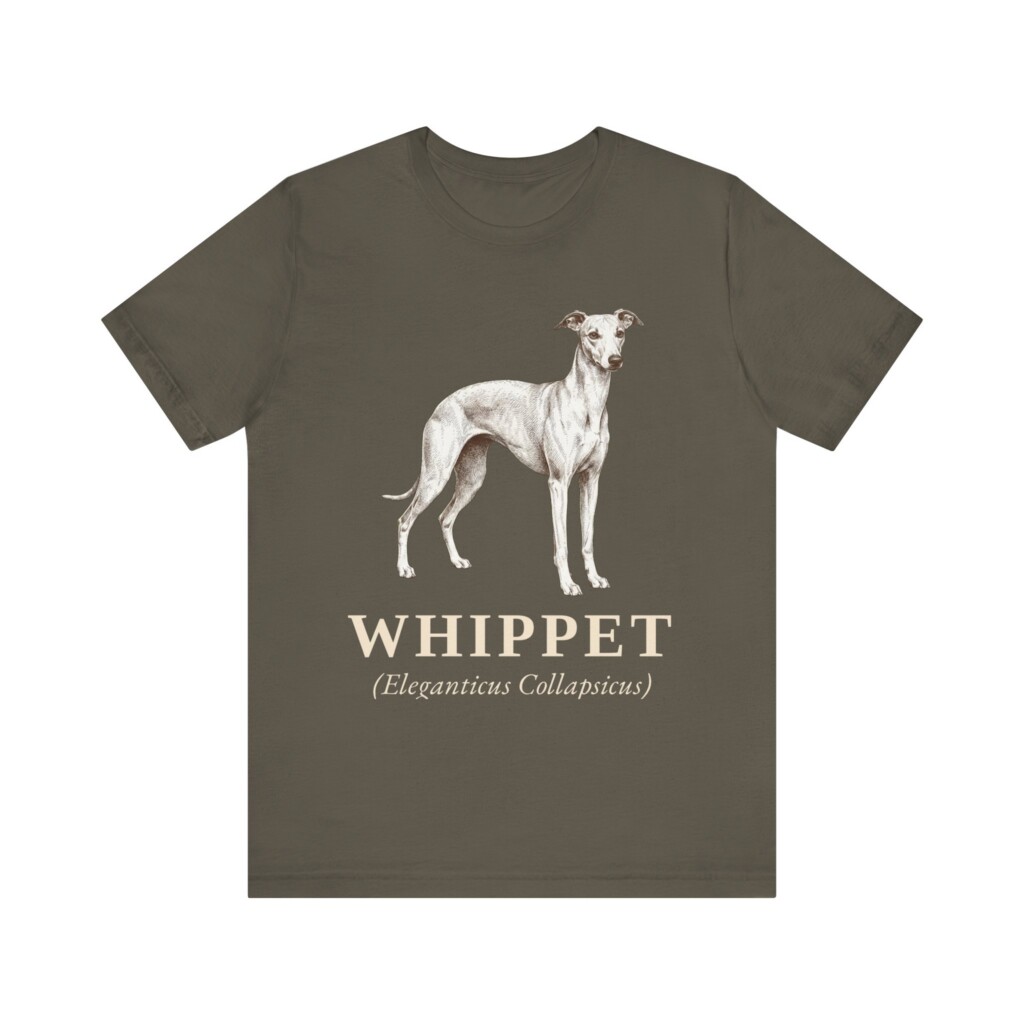 Whippet Latin Shirt, Vintage Dog Sketch Tee, Dog Latin Gift