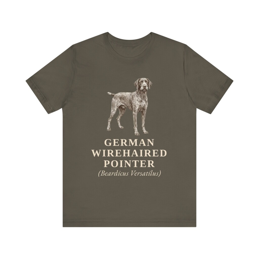 German Wirehaired Pointer Latin Shirt, Vintage Dog Sketch Tee, Dog Latin Gift