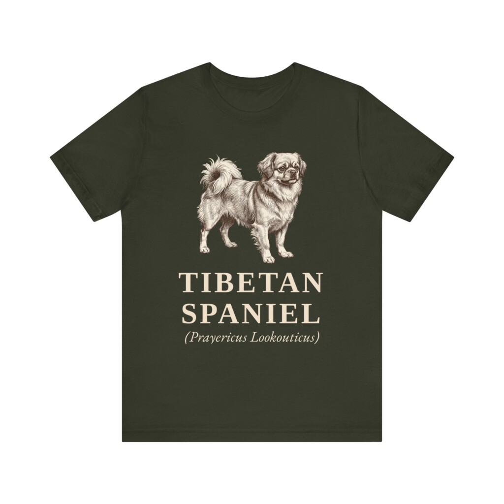 Tibetan Spaniel Latin Shirt, Vintage Dog Sketch Tee, Dog Latin Gift
