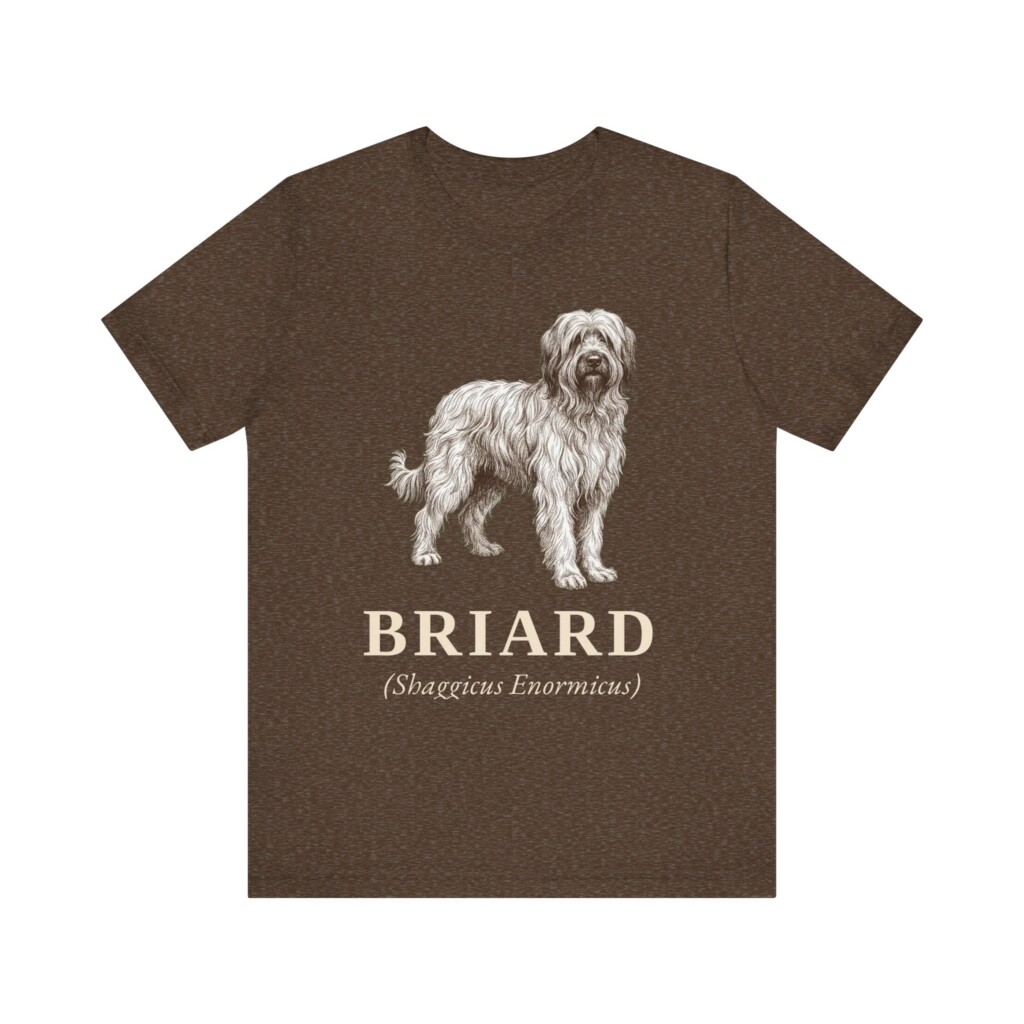 Briard Latin Shirt, Vintage Dog Sketch Tee, Dog Latin Gift