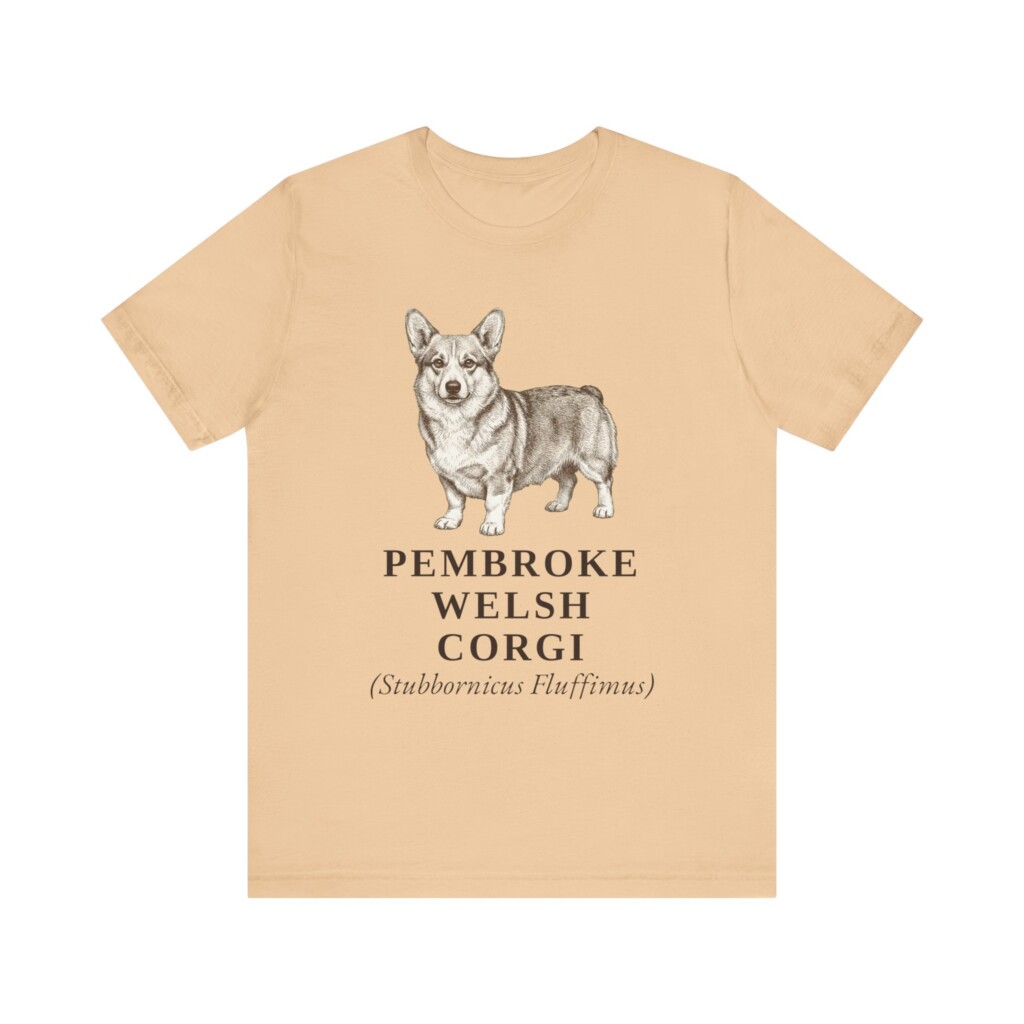 Pembroke Welsh Corgi Latin Shirt, Vintage Dog Sketch Tee, Dog Latin Gift