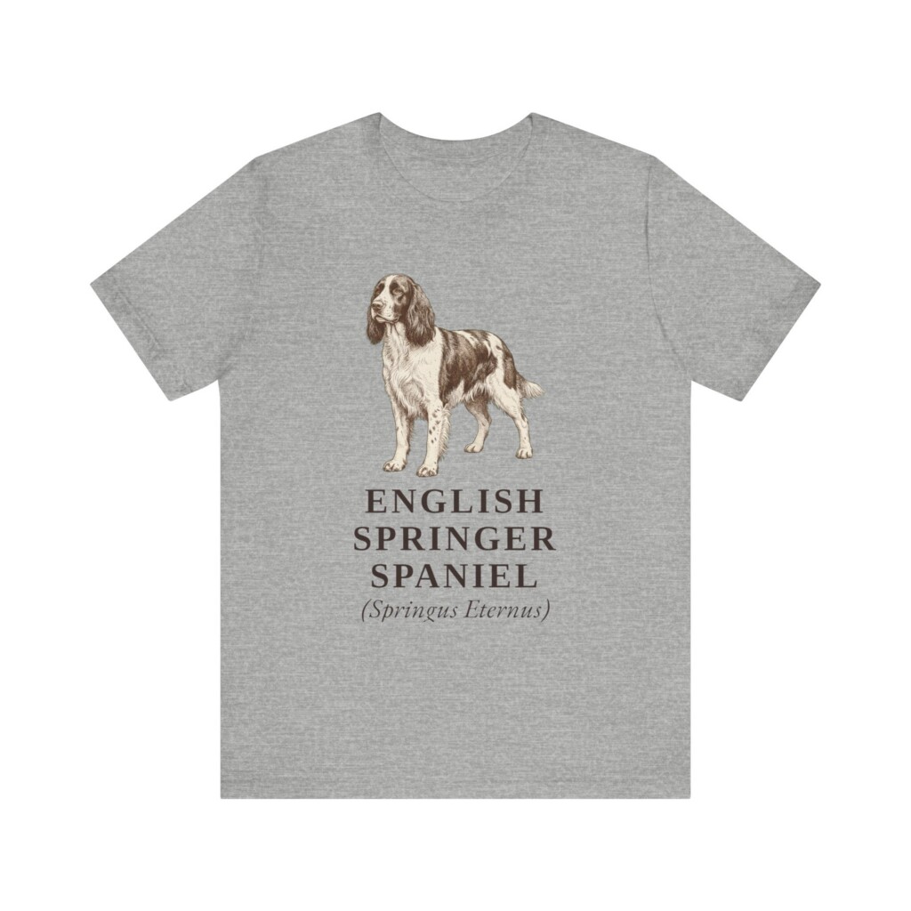 English Springer Spaniel Latin Shirt, Vintage Dog Sketch Tee, Dog Latin Gift