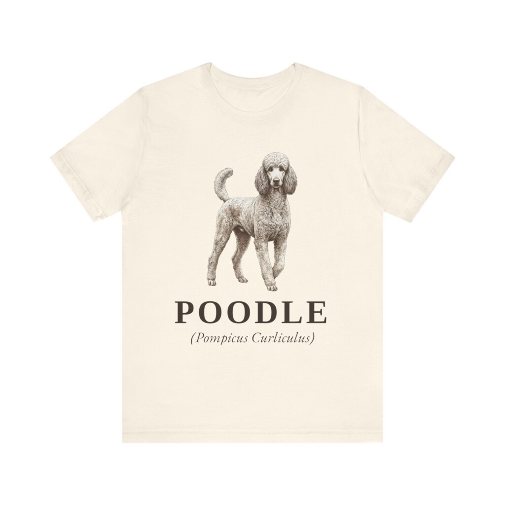 Poodle Latin Shirt, Vintage Dog Sketch Tee, Dog Latin Gift